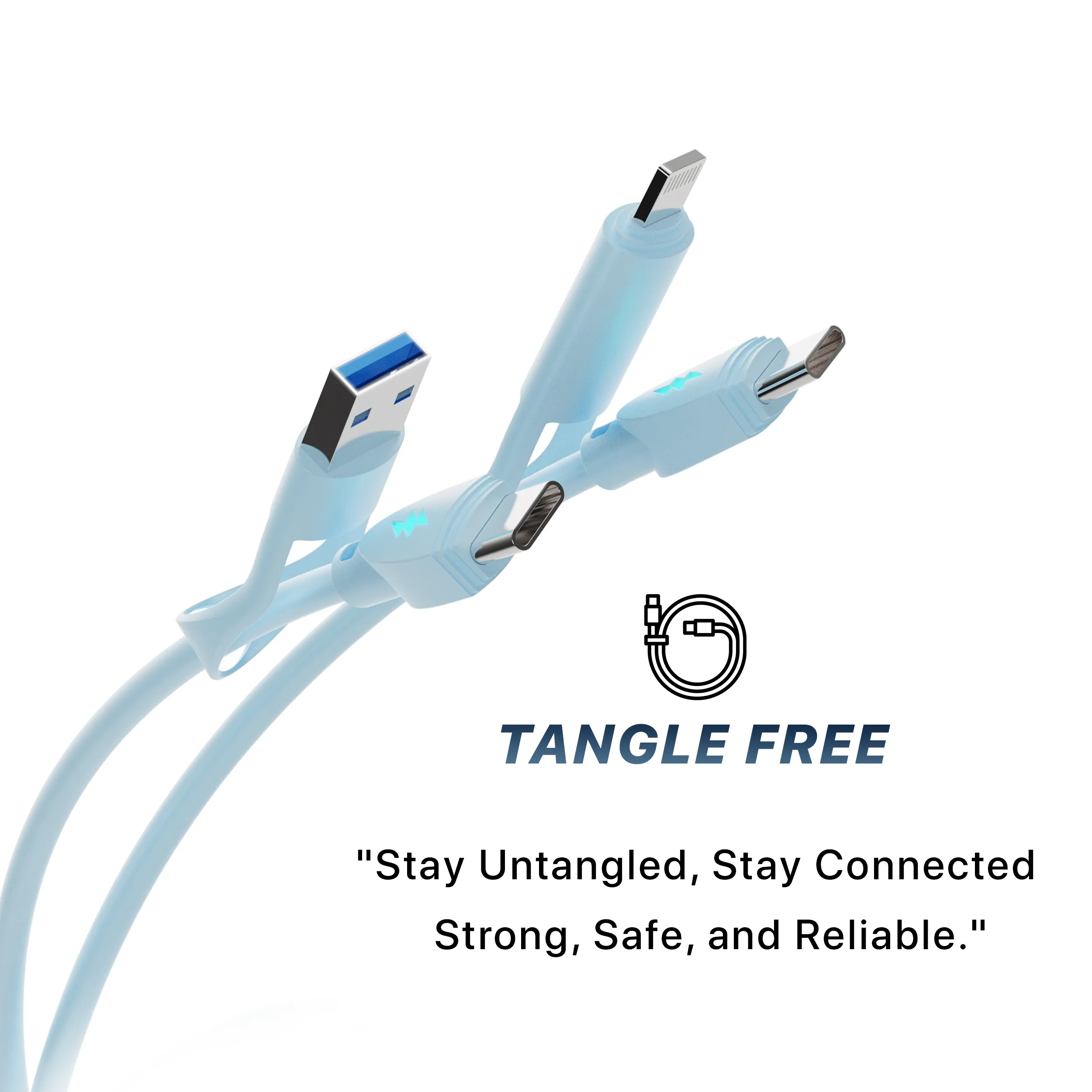 EVM 4-in-1 Charge & Sync Cable 60W 1M (USB | Iphone | Type-C) EVM-M-5-BU view 5